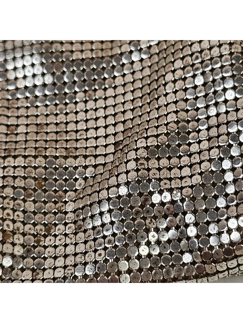 Vintage Whiting & Davis Silver Mesh Evening Bag Silver Frame 1950s